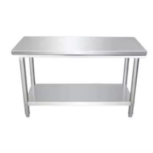 1.5x75x85 طاولة ستانليس ستيل 2 رف